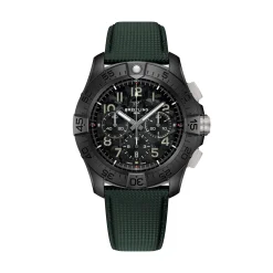 Breitling Super Avenger B01 Chronograph 42 Night Mission Black Dial Watch, 46mm New