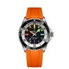 Breitling Superocean Automatic Dive Pro Black Dial Orange Strap Watch, 42 mm Hot