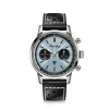 Breitling Top Time B01 Chronograph Watch Ice Blue Dial Black Leather Strap, 41mm New