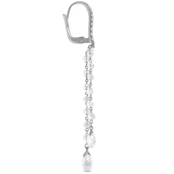 Brilliant Round Diamond Dangle Earrings, 18K White Gold Clearance
