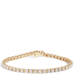 Buttercup Setting Diamond Bracelet, 14K Yellow Gold New
