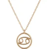 Cancer Zodiac Sign Pendant Necklace, 14K Yellow Gold Sale