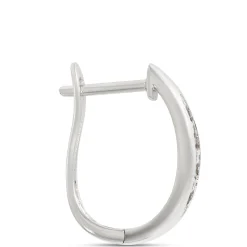 Channel Set Diamond Hoops, 14K White Gold Sale