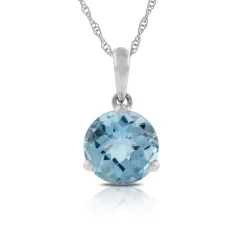 Checkered Aquamarine Pendant 14K, 8mm Best