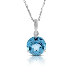 Checkered Blue Topaz Pendant 14K, 8mm Online