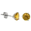 Checkered Citrine Earrings 14K, 6mm Clearance