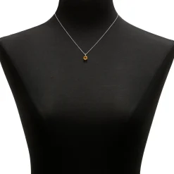 Checkered Citrine Pendant 14K, 8mm Hot