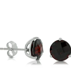 Checkered Garnet Earrings 14K, 8mm Online