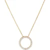 Circle Diamond Pendant Necklace, 14K Yellow Gold Best