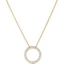 Circle Diamond Pendant Necklace, 14K Yellow Gold Best