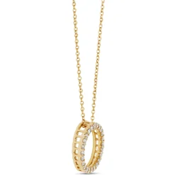 Circle Diamond Pendant Necklace, 14K Yellow Gold Best