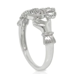 Claddagh Diamond Ring 14K New