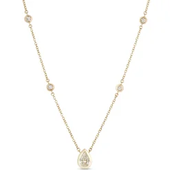 Classic Diamond Station Necklace, ½ Carat Total Weight, 14K Yellow Gold Outlet