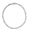 Classic Emerald and Round Diamond Bracelet, ½ Carat Total Weight 14K White Gold Clearance