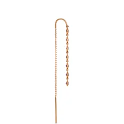 Classic Round Amethyst Threader Earrings, 14K Yellow Gold Clearance