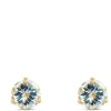 Classic Round Aquamarine Studs, 14K Yellow Gold