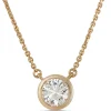 Classic Round Diamond Bezel Pendant, ½ Carat Total Weight, 18K Yellow Gold Clearance