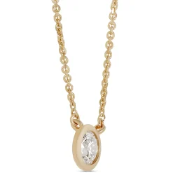 Classic Round Diamond Bezel Pendant, ⅓ Carat Total Weight, 18K Yellow Gold New