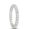 Classic Round Diamond Eternity Ring, 1 ½ Carat Total Weight, Platinum Size 6.5 Hot