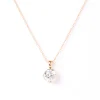 Classic Round Diamond Invisible Bezel Pendant, 1 Carat Total Weight, 14K Yellow Gold Best