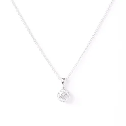 Classic Round Diamond Invisible Bezel Pendant, ½ Carat Total Weight, 14K White Gold Clearance