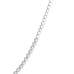 Classic Round Diamond Necklace, 3 Total Carat Weight, 14k White Gold Sale