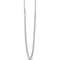 Classic Round Diamond Necklace, 3 Total Carat Weight, 14k White Gold Sale