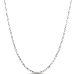 Classic Round Diamond Necklace, 3 Total Carat Weight, 14k White Gold Sale