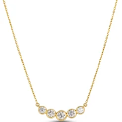 Classic Round Diamond Necklace, ⅔ Total Carat Weight, 14K Yellow Gold Discount
