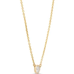 Classic Round Diamond Necklace, ¼ Carat, 14K Yellow Gold Sale