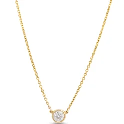 Classic Round Diamond Necklace, ¼ Carat, 14K Yellow Gold Sale
