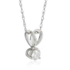 Classic Round Diamond Pendant, ¼ Carat Total Weight, 14K White Gold Hot