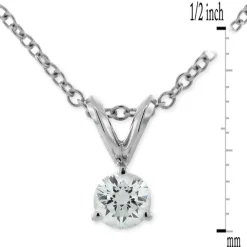 Classic Round Diamond Pendant, ⅕ Carat Total Weight, 14K White Gold Outlet