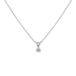 Classic Round Diamond Pendant, ⅕ Carat Total Weight, 14K White Gold Outlet