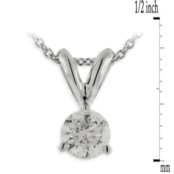 Classic Round Diamond Pendant, ⅓ Carat Total Weight, 14K White Gold Best