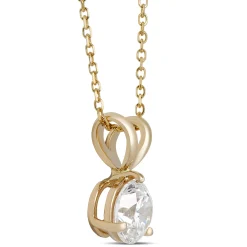 Classic Round Diamond Pendant, ⅔ Carat Total Weight, 14K Yellow Gold Best