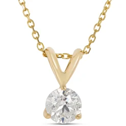 Classic Round Diamond Pendant, ½ Carat Total Weight, 14K Yellow Gold Online