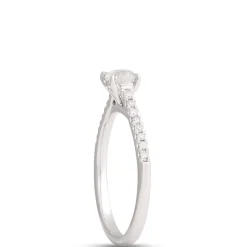 Classic Round Diamond Ring, ½ Carat Total Weight, 14K White Gold New