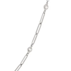 Classic Round Diamond Station Necklace, 1 ½ Carat Total Weight, 14K White Gold Sale