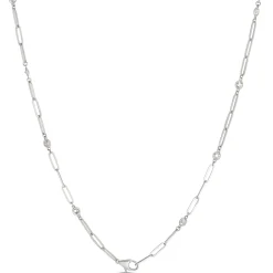 Classic Round Diamond Station Necklace, 1 ½ Carat Total Weight, 14K White Gold Sale