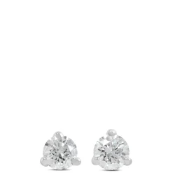 Classic Round Diamond Studs, 1/10 Carat Total Weight, in 14K White Gold Best
