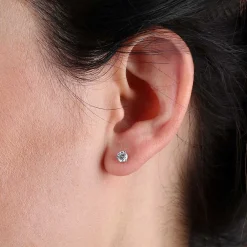 Classic Round Diamond Studs, 1/2 Carat Total Weight, in 14K White Gold Clearance