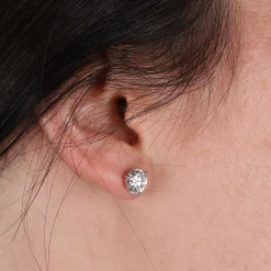 Classic Round Diamond Studs, 1 Carat Total Weight, in 14K White Gold New