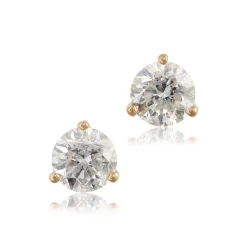Classic Round Diamond Studs, 1 Carat Total Weight, in 14K Yellow Gold Best