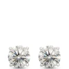 Classic Round Diamond Studs, 3 Total Carat Weight, 14K White Gold Best