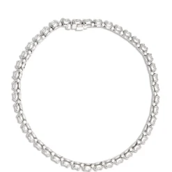 Classic Round Diamond Tennis Bracelet, 8 Carat Total Weight, 14K White Gold New