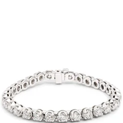 Classic Round Diamond Tennis Bracelet, 10 Total Carat Weight, 14K White Gold Sale