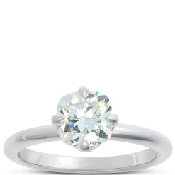 Classic Signature Diamond Engagement Ring, 1.5 Total Weight, 18K White Gold Outlet