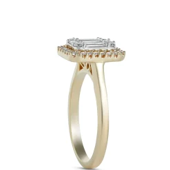 Cluster Diamond Bridal Ring, 14K Yellow Gold Hot