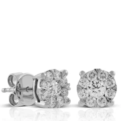 Cluster Diamond Earrings 14K, 3/4 ctw. Clearance